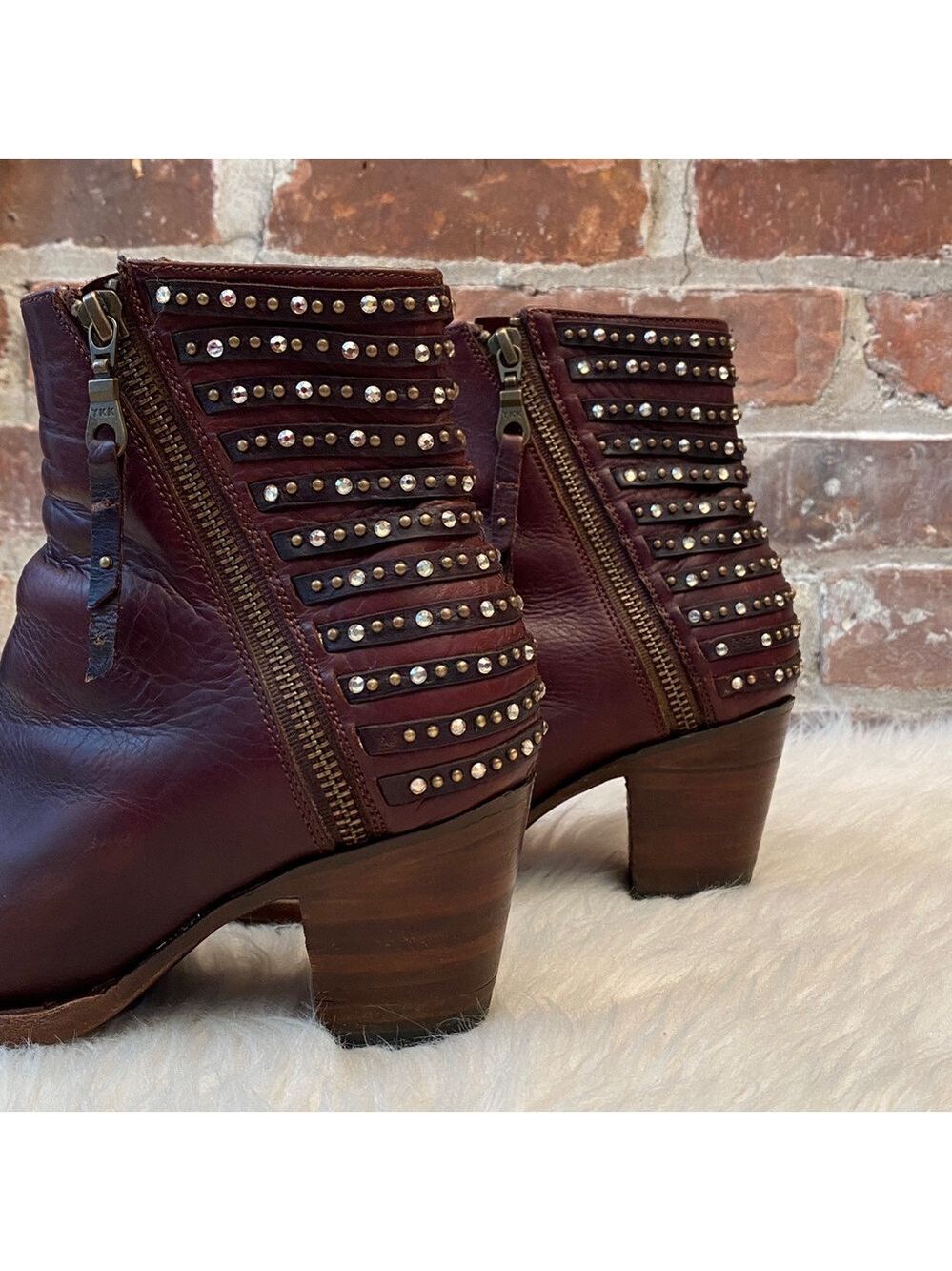 Denver Brown Studded Lady Gabriel Ankle Boots, Size 7.5 - Picture 10 of 17